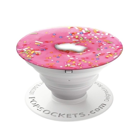 🏷️ 4/$25 NWT Pink Sprinkles Donut PopSocket Collapsible Grip Stand - Picture 6 of 9